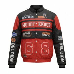 Moudt Kkoub Racing Team Jacket Red Size Medium Button Up